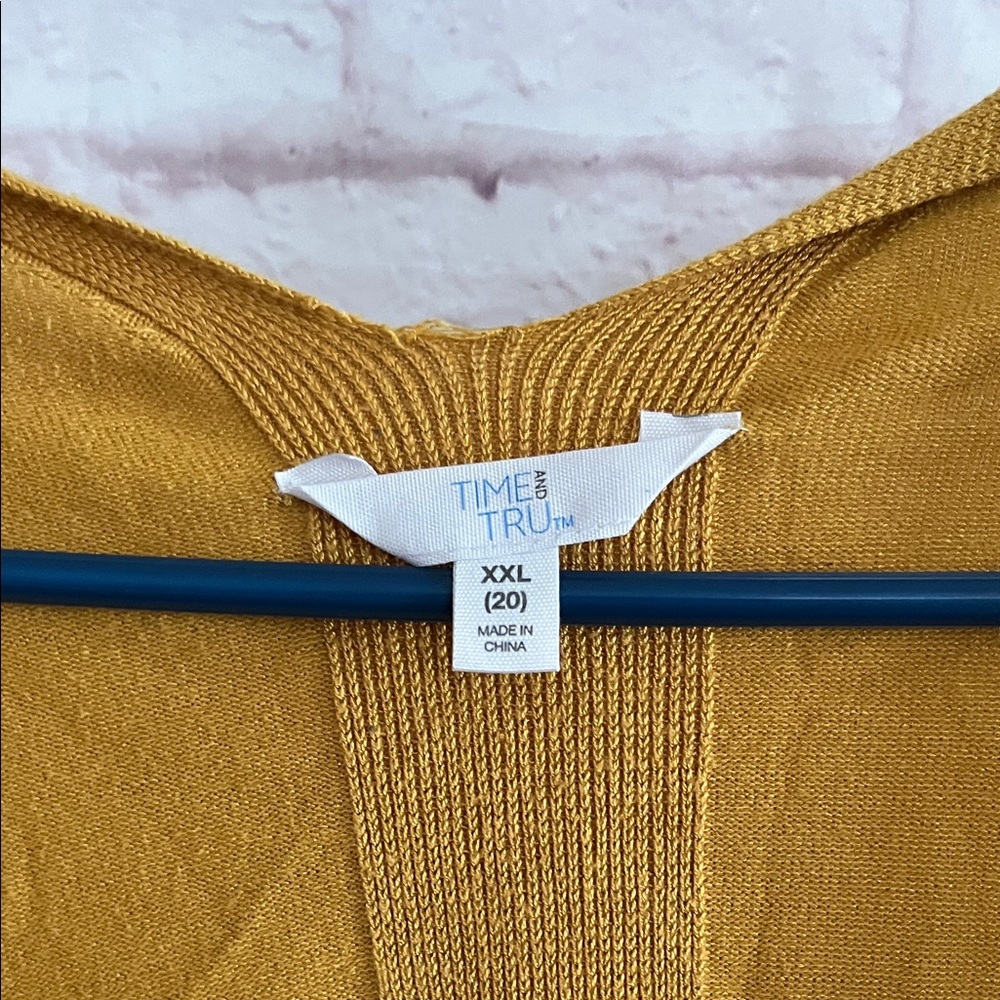 Time and Tru Golden Open Front Cardigan - Picture 2 of 4